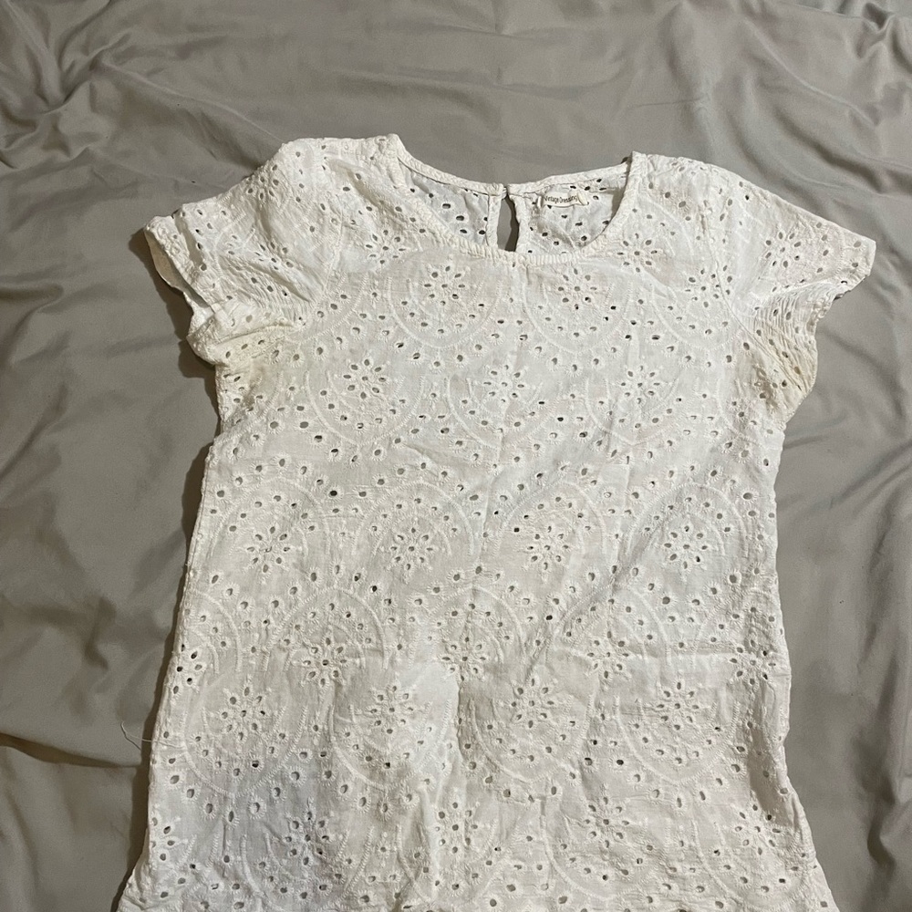 White Eyelet Women's Top